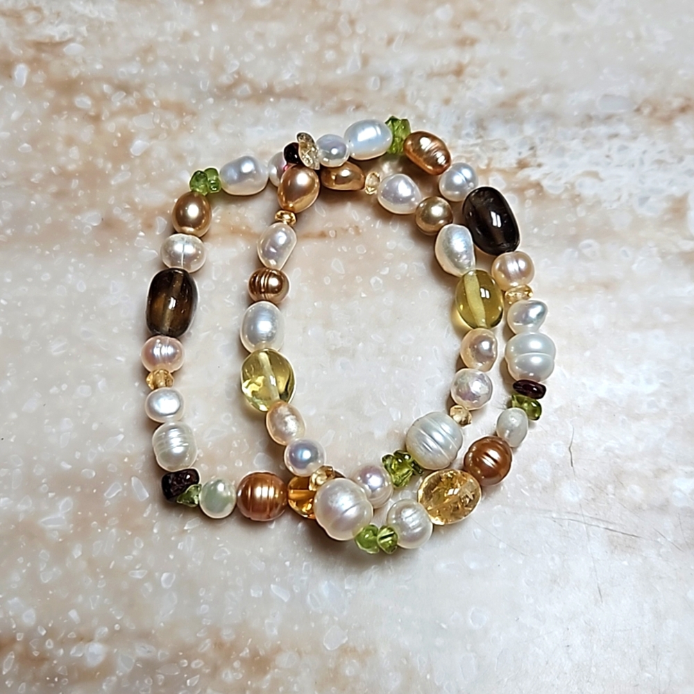 😍Pearl & Gemstone Stretch Bracelets😍